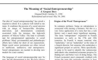 The Meaning of Social Entrepreneurship - Gregory Dees